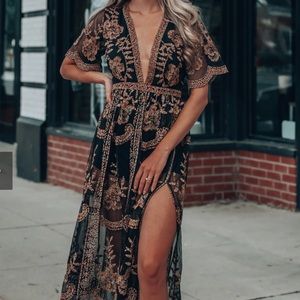 Boho New Women lace mesh built in overlay romper dress